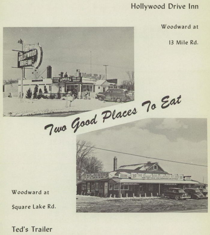 Teds Drive-In (Teds Trailer) - Vintage Yearbook Add Early 1950S